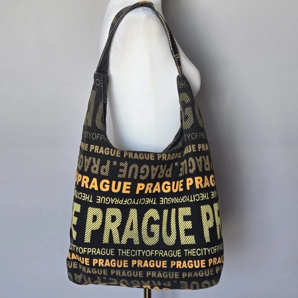 Robin Ruth Prague Central Europe Black and Cream  Women's Boho Hobo Bag O/S